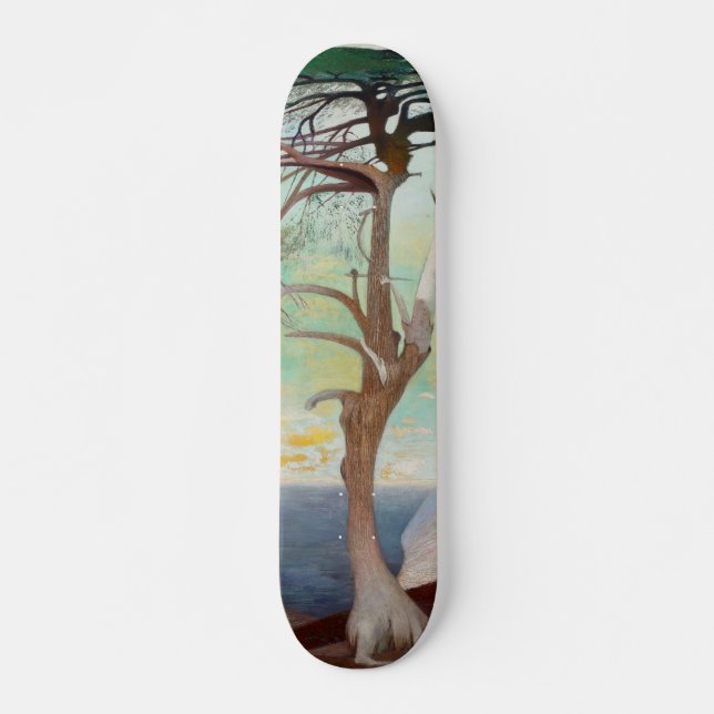 Skateboard Paintaje paisajístico del árbol del cedro solitari (Anverso )