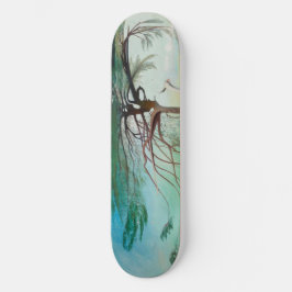 Skateboard Paintaje paisajístico del árbol del cedro solitari