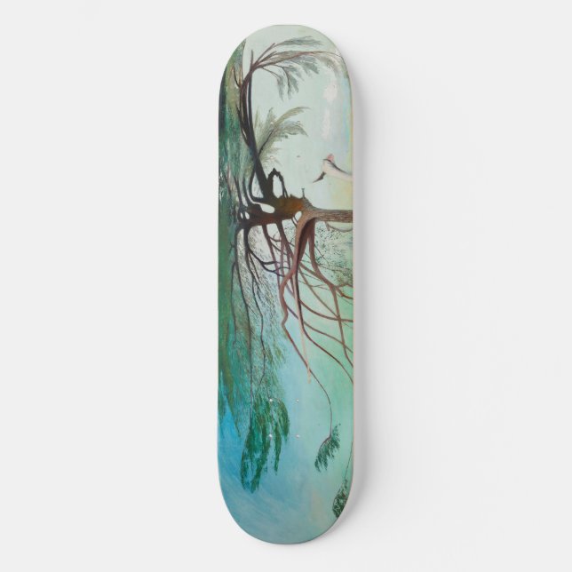 Skateboard Paintaje paisajístico del árbol del cedro solitari (Anverso)