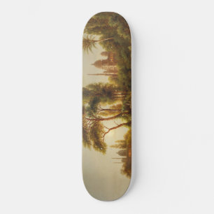 Skateboard Paisaje asiático a la luz de la noche (arte de la 
