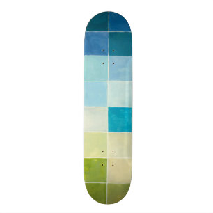 Skateboard Paisaje con cuadrados pixilados multicolores