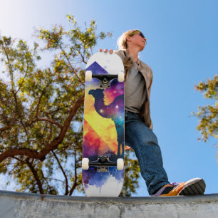 Skateboard Paisaje de camellos egipcio estrellado cósmico