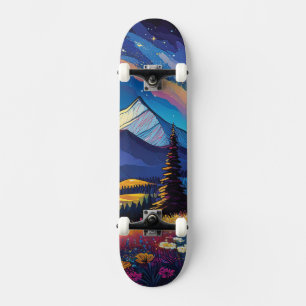 Skateboard Paisaje de Montaña de Fantasía Audaz Dibujos Anima