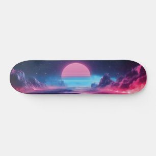 Skateboard Paisaje del atardecer de la onda de vapor,Diseño r