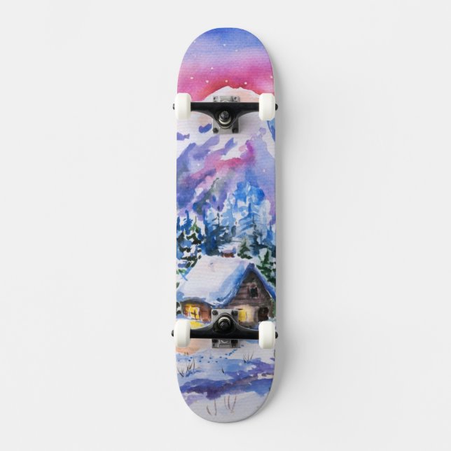 Skateboard Paisaje del invierno (Anverso)