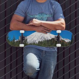 Skateboard Paisaje del Monte Rainier cubierto de nieve