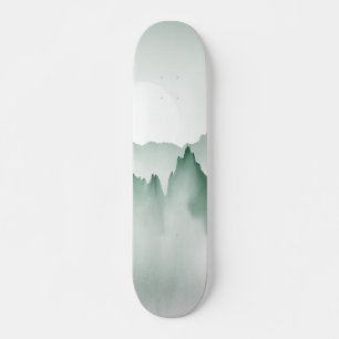 Skateboard Paisaje pintado a mano de la montaña de la
