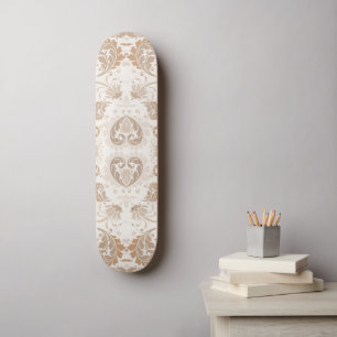 Skateboard Paisley en beige estética moderna Tan Brown