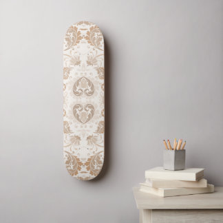 Skateboard Paisley en beige estética moderna Tan Brown