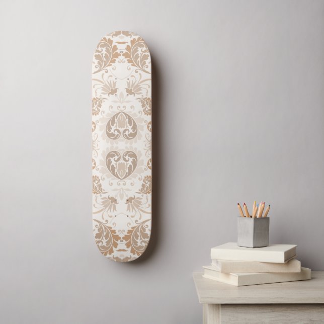 Skateboard Paisley en beige estética moderna Tan Brown (Arte de la pared)