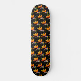 Skateboard Pájaro naranja del patrón de planta de paraíso en