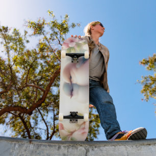 Skateboard Pájaros de amor de primavera Flor de cerezo floral
