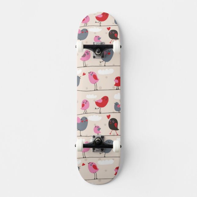 Skateboard Pájaros en amor (Anverso)