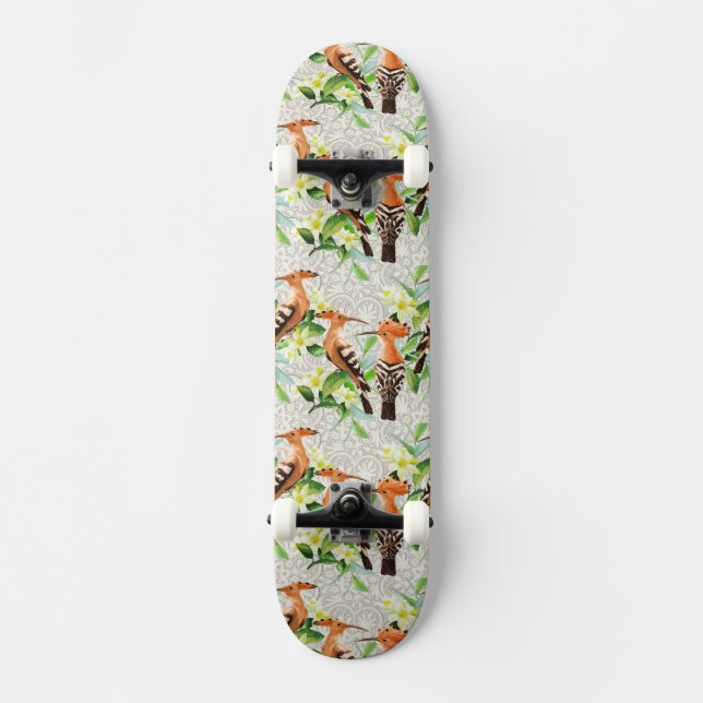 Skateboard Pájaros exóticos en cordón (Anverso)
