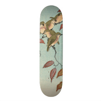 Skateboard Pájaros japoneses del verde del Bello Artes del
