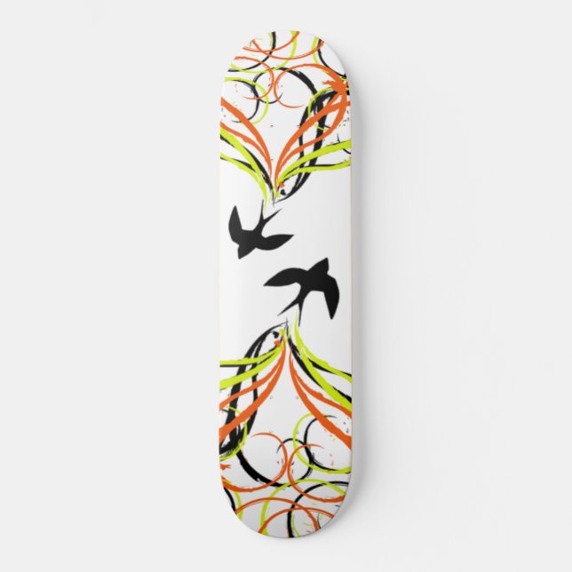 Skateboard pájaros negros que cantan en los muertos de la (Anverso)