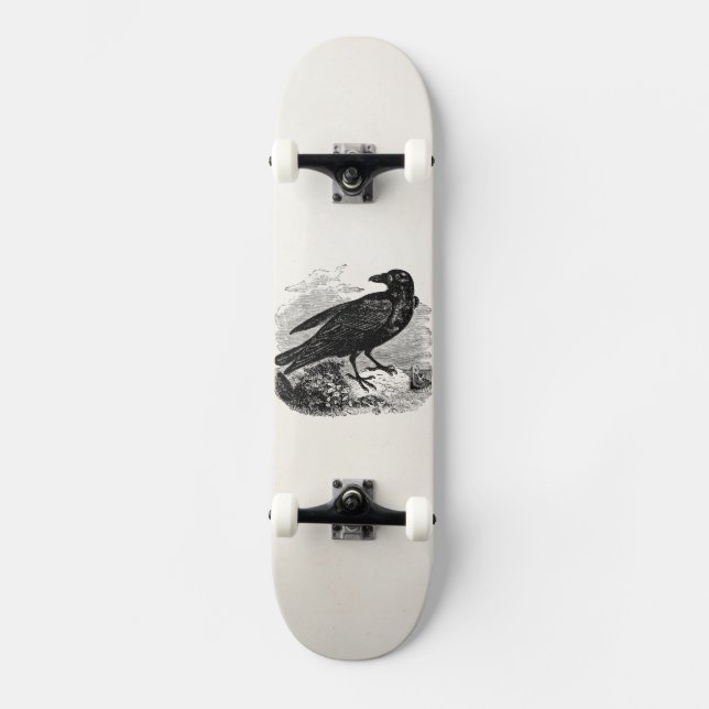 Skateboard Pájaros personalizados cuervo del pájaro del negro (Anverso)