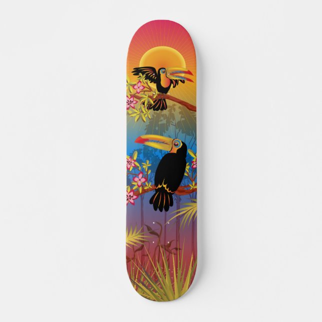 Skateboard Pájaros tropicales (Anverso )