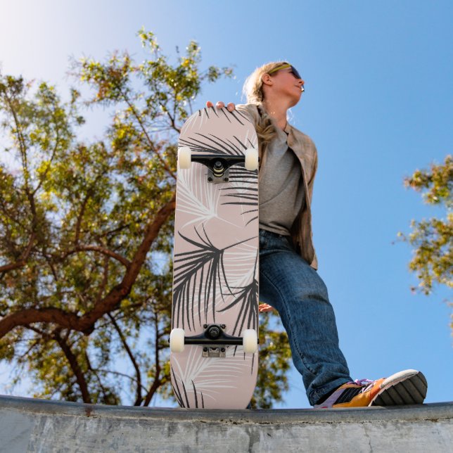 Skateboard Palmas Black White Earthy Tone Pink     (Exterior 1)