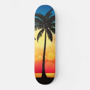 Skateboard Palmera al atardecer