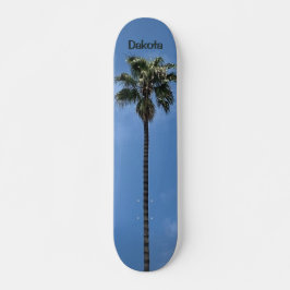 Skateboard Palmera de cielo azul personalizado nombre