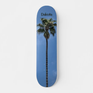Skateboard Palmera de cielo azul personalizado nombre