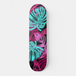 Skateboard Palmera tropical fluorescente