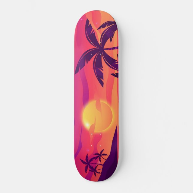 Skateboard Palmeras Costeras de Sunset (Anverso)