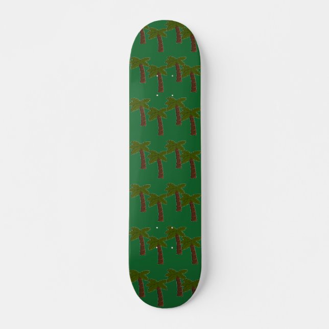 Skateboard Palmeras en verde oscuro (Anverso )