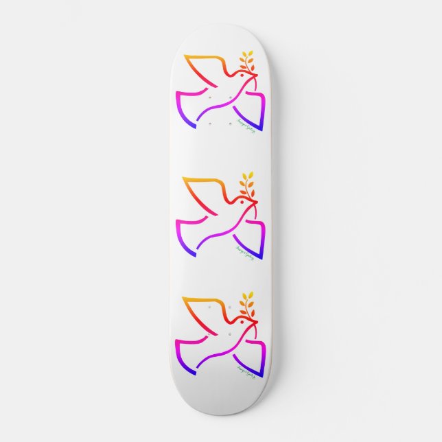 Skateboard Paloma de paz (Anverso)