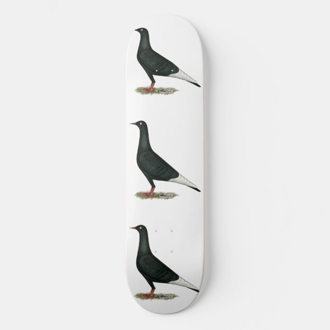 Skateboard Paloma negra voladora (Anverso)