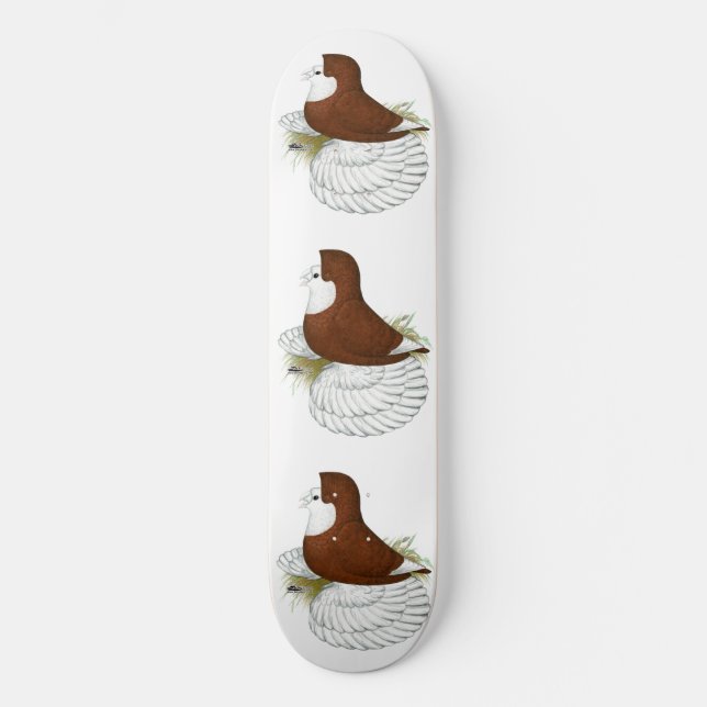 Skateboard Paloma Trompetera Cabeza Calva Roja (Anverso)