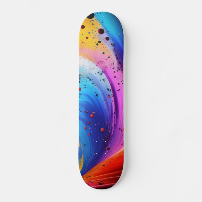 Skateboard Pancarta de dibujo abstracta (Anverso)