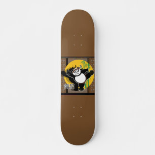 Skateboard Panda de artes marciales - Marrón