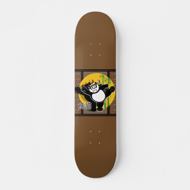 Skateboard Panda de artes marciales - Marrón (Anverso )
