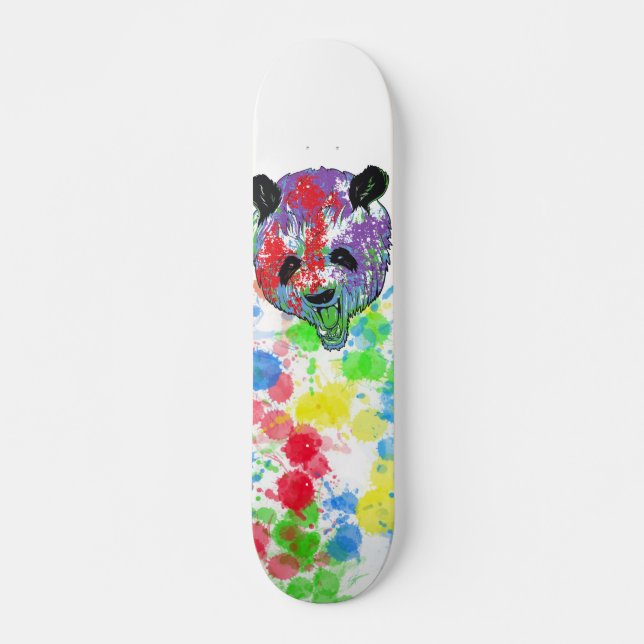 Skateboard Panda de pintura colorida (Anverso )
