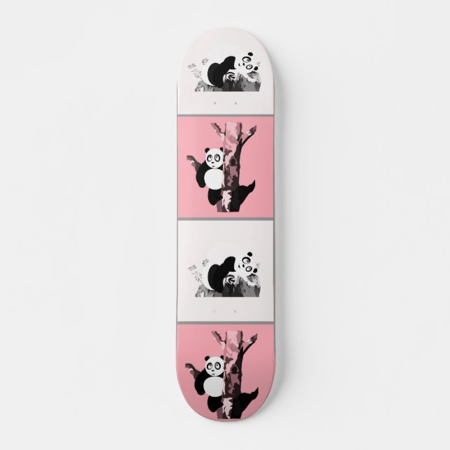 Skateboard Pandas Checker - Rosa (Anverso )