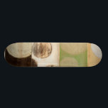 Skateboard Panel de madera de tono de la Tierra pintado con c<br><div class="desc">Creada por Norman Wyatt, Jr., esta pintura se hizo utilizando el proceso francés conocido como Giclee para rociar gotas de tinta sobre un lienzo. Perderse en los círculos concéntricos, la fusión de los colores del tono de la tierra a través de la pintura, o la apariencia del panel de madera...</div>