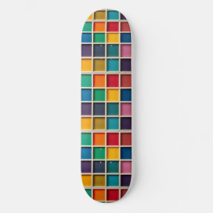 Skateboard Panel de rejilla geométrica colorida