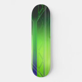 Skateboard Panel Holográfico de Ciencia Ficción Verde y Negro