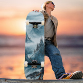 Skateboard Paneles panorámicos de las montañas onduladas azul