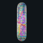 Skateboard Panorama de patinaje con flores<br><div class="desc">Este patinaje presenta un divertido diseño de flores de color azul y un collage de cualquier nombre. Un gran regalo para un chica que monta patineta. El diseño está personalizado para que pueda personalizar cambiando el nombre a lo que desee.</div>