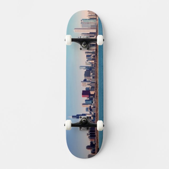 Skateboard Panorama del horizonte de Chicago (Anverso)