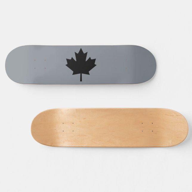 Skateboard Pantalla canadiense de hojas de arce negro (Horz)