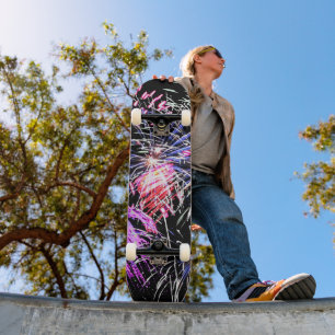 Skateboard Pantalla de fuegos artificiales