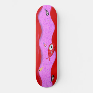 Skateboard Pantalones de líneas rojas y rosadas Fishes Waves