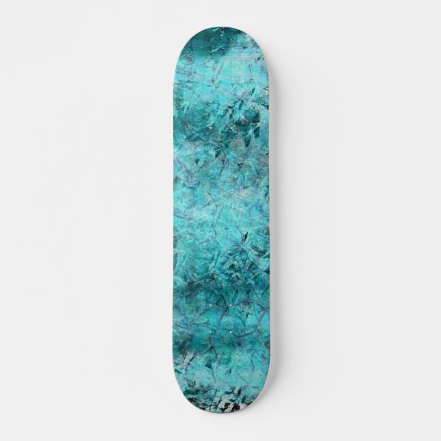 Skateboard Papel de neón azul crudo (Anverso )