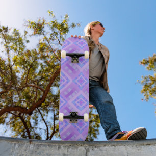 Skateboard Papel de verificación de diamantes - Azul Lilac 1