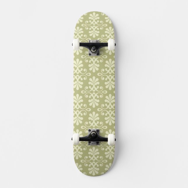 Skateboard Papel pintado floral del damasco (Anverso)