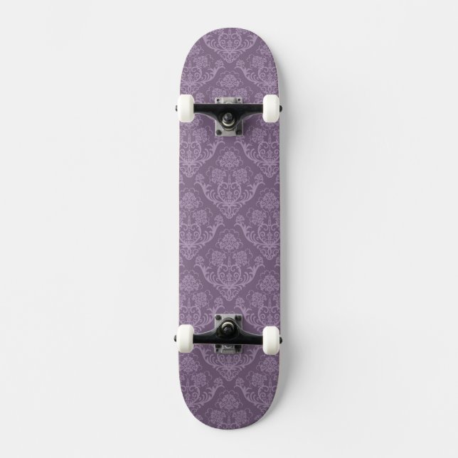 Skateboard Papel pintado floral púrpura (Anverso)